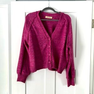 Berry colored cropped cardigan from A Beautiful Soul (Altar’d State) size X (XL)